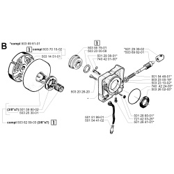 Pompa ulei drujba Husqvarna 181, 281, 288
