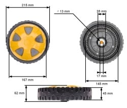 Roata masina gazon Castroma,Fieldmann 200mm