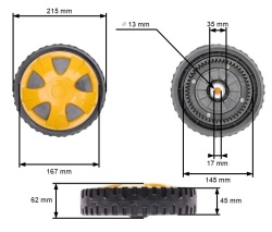 Roata masina gazon Castroma,Fieldmann 200mm