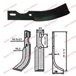 Μαχαίρι καλλιεργητή 230mm x 45mm (δεξιά)