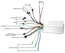 Display + controller bicicleta electrica S800 (schema firelor)