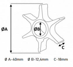 Turbina pompa apa motor barca Tohatsu (3B2-65021-0)
