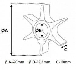 Turbina pompa apa motor barca Tohatsu (3B2-65021-0)