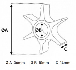 Turbina pompa apa motor barca Yamaha