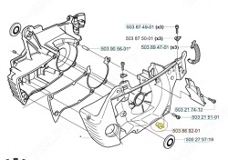 Amortizor drujba Husqvarna 340, 345, 350, 357, 359, 435, 440, 445, 450, 455, 460, 135, 140 (cauciuc)