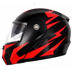 Casca Flip-up TECH L (negru + rosu)