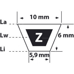 Curea transmisie Nac 850mm x 10mm-2