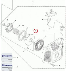 Koło pasowe rozrusznika do pilarek łańcuchowych Husqvarna 135, 140, 435, 440 - Img 2