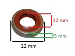 Simering motocoasa compatibil Stihl Fs120 Fs200 Fs250 (12 x 22 x 5) - metalic-2