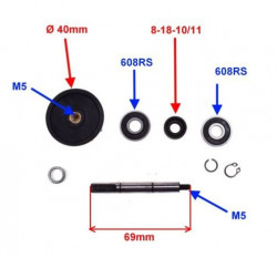 Kit reparatie pompa apa Hexagon 125-180cc
