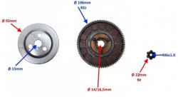 Ambreiaj kit motor bicicleta dimensiuni