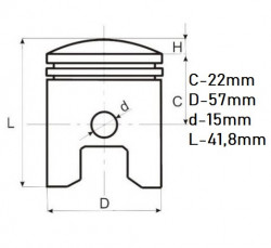 Piston scuter 4T Piaggio Vespa 125cc 