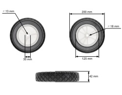 Roata masina tuns gazon 203mm x 45mm