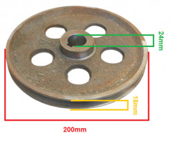 Fulie motor electric 24mm x 200mm-dim