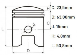 Piston ATV Loncin 4T 200cc Ø63mm