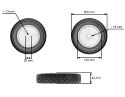 Roata masina tuns gazon 203mm x 45mm