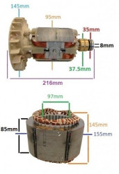 Stator si Rotor generator 2 - 5 kw (Gx 160, 168F etc) Cupru (Monofazic)-4