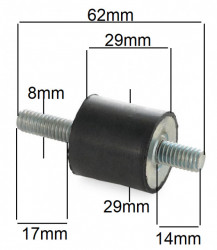 Amortizor universal generator, motopompa 29 x 8 x 62mm