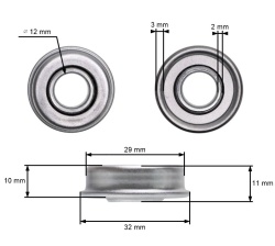 Ρουλεμάν τροχού χορτοκοπτικού 12,2 x 28,6 mm