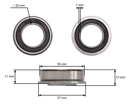 Ρουλεμάν τροχού 20 x 35 x 12,8 mm
