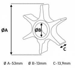 Turbina pompa apa motor barca Yamaha 63V-44352-00