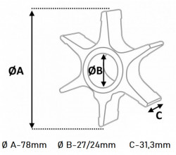 Turbina pompa apa motor barca Suzuki