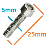 Suruburi motocoasa 5mm x 25mm (set 4 Buc)-2