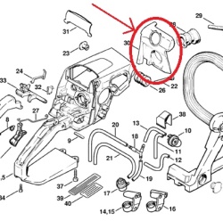 Deflector de evacuare pentru drujbă Stihl MS210