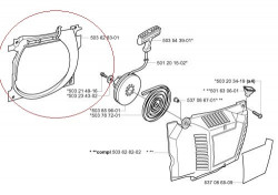 Plastic demaror drujba Husqvarna 362, 365, 371, 372 - Img 2