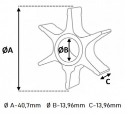 Turbina pompa apa motor barca Tohatsu (334-65021-0)