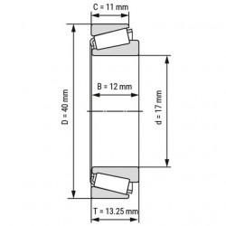 Rulment conic 30203 pentru motosapa / motocultor