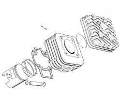 Set motor scuter 2T 50cc Piaggio (racire aer) RMS-3