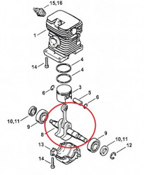 Ambielaj drujba compatibil Stihl MS 180, 018, MS 191T TAIWAN