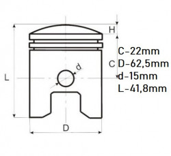 Piston scuter 4T Piaggio Vespa 150cc