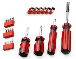 Set of 4 screwdrivers with 19 accessories