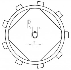Set roti metalice motocultor / motosapa (cu manicot de 23mm)