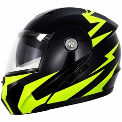 Casca Flip-up TECH L (negru+verde)