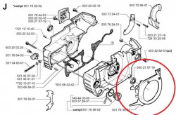 Plastic demaror drujba Husqvarna 51, 55 (original)-3