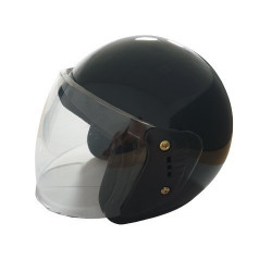Casca scuter open face simpla (negru lucios)-0