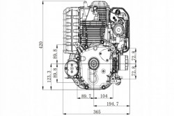Motor ax vertical Zongshen XP380A ax 25.4 Ø pentru tractorase