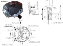 Motor tractoras Loncin 12.5 CP ax vertical (25.4mm) 452cc