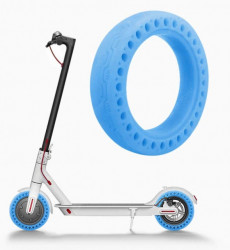 Pevná gumová elektrická koloběžka Blue Florescent 8,5 palce - Img 1