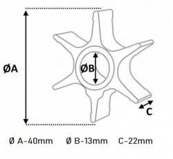 Turbina pompa apa motor barca Yamaha (682-44352-00-00 / 682-44352-03-00)