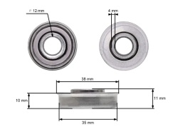 Ρουλεμάν τροχού χορτοκοπτικού 12 x 35 mm