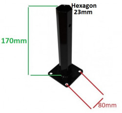 Manicot roata motocultor baza patrata (h 170mm - Hexagon 23mm) 