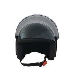 Casca scuter open face simpla (negru lucios)-4