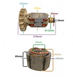 Rotor generator 2 - 5 kw (Gx 160, 168F etc) Cupru -dim