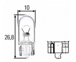 Pachet 10 buc becuri 12V 5W T10