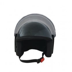 Casca scuter open face simpla (negru lucios)-4