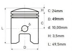 Piston kit motor bicicleta 100cc
